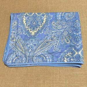 Laura Ashley Home Standard Pillow Sham Blue Yellow Paisley 26 X 20” Traditional